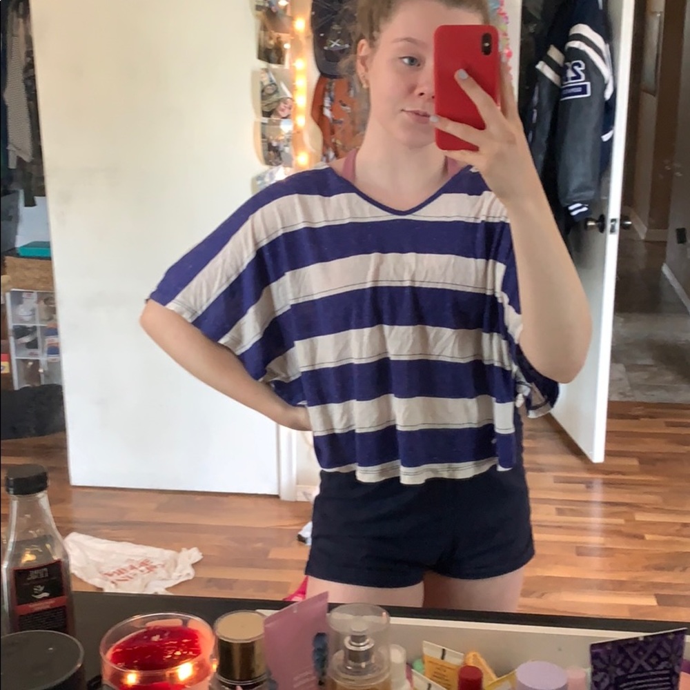Cute blue and white striped shirt